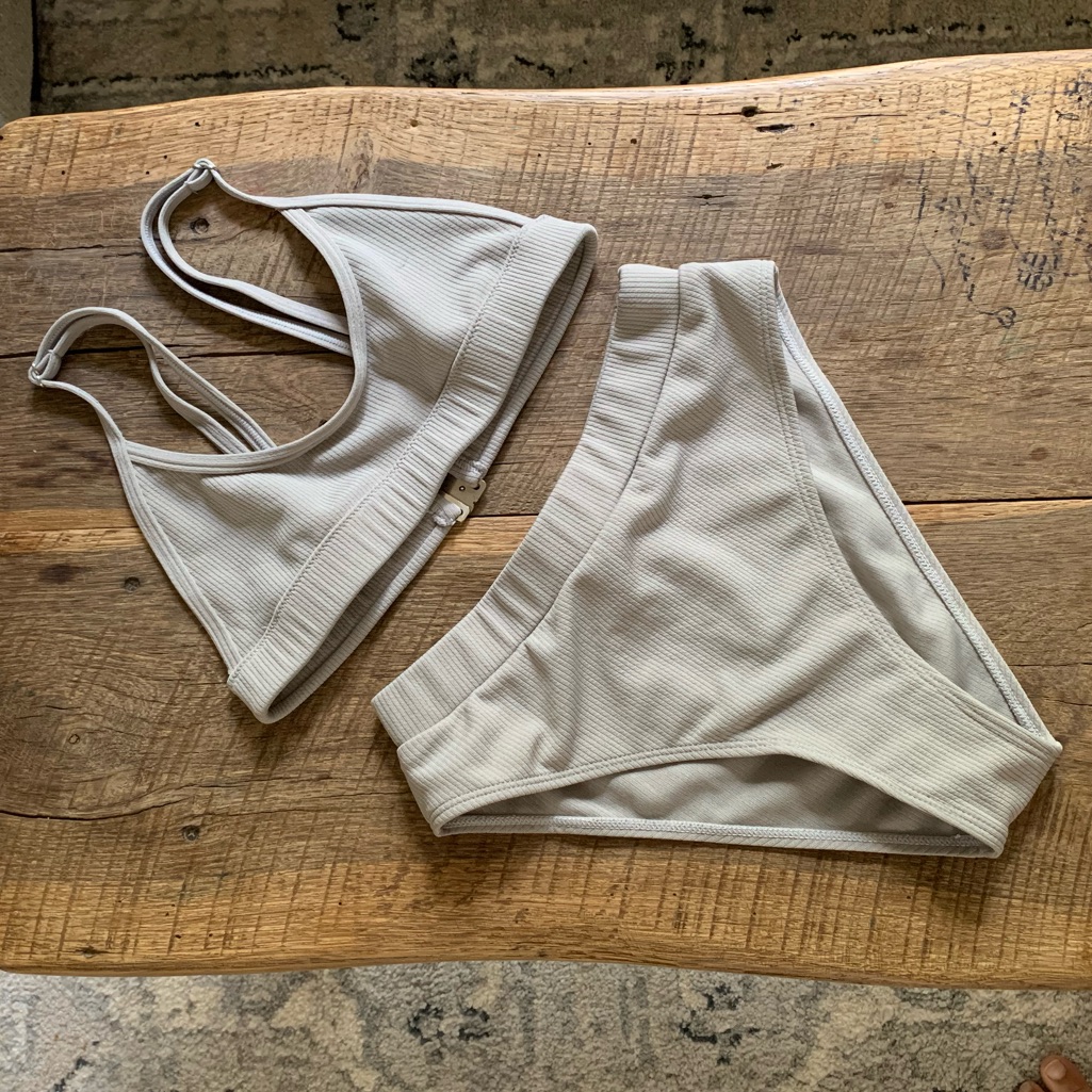Gray Ribbed Bikini